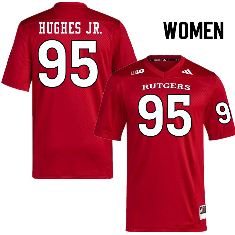 Women #95 Henry Hughes Jr. Rutgers Scarlet Knights 2024 College Football Jerseys Stitched-Scarlet